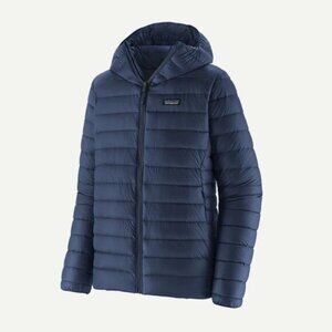 (DAMAGED) PATAGONIA Men's Down Sweater Hoody Size M In New Navy